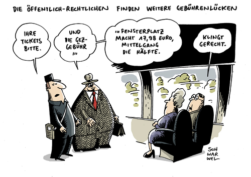 Cartoon: GEZ Rundfunkgebühr ARD ZDF (medium) by Schwarwel tagged ard,zdf,fernsehen,rundfung,gebühren,gez,geld,tv,karikatur,schwarwel,öffentlich,rechtlich,ard,zdf,fernsehen,rundfung,gebühren,gez,geld,tv,karikatur,schwarwel,öffentlich,rechtlich