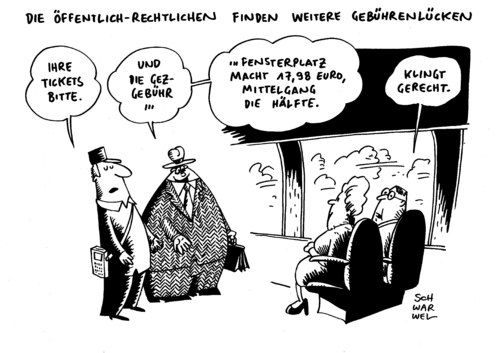 Cartoon: GEZ Rundfunkgebühr ARD ZDF (medium) by Schwarwel tagged ard,zdf,fernsehen,rundfung,gebühren,gez,geld,tv,karikatur,schwarwel,öffentlich,rechtlich,ard,zdf,fernsehen,rundfung,gebühren,gez,geld,tv,karikatur,schwarwel,öffentlich,rechtlich