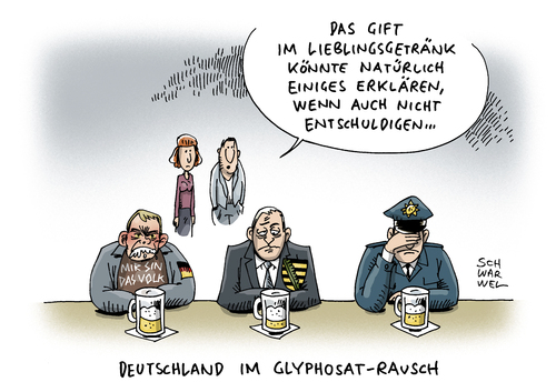 Cartoon: Gift im Bier (medium) by Schwarwel tagged glyphosat,unkrautvernichtungsmittel,bier,sorten,getränk,alkohol,karikatur,schwarwel,polizei,clausnitz,sachsen,braun,mob,besorgte,bürger,nazi,nazis,flüchtlinge,geflüchtete,pestizid,flüchtlingsheim,brand,brauer,krebs,krebserregend,flüchtlingspolitik,bautzen,döbeln,wutbürger,mir,sin,das,volk,wir,sind,innenminister,tillich,innenministerium,hass,terror,gewalt,gesundheit,krank,kranheit,glyphosat,unkrautvernichtungsmittel,bier,sorten,getränk,alkohol,karikatur,schwarwel,polizei,clausnitz,sachsen,braun,mob,besorgte,bürger,nazi,nazis,flüchtlinge,geflüchtete,pestizid,flüchtlingsheim,brand,brauer,krebs,krebserregend,flüchtlingspolitik,bautzen,döbeln,wutbürger,mir,sin,das,volk,wir,sind,innenminister,tillich,innenministerium,hass,terror,gewalt,gesundheit,krank,kranheit