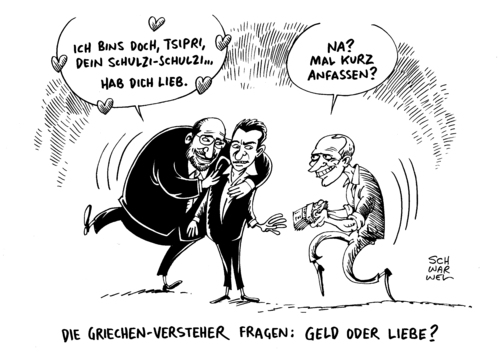 Cartoon: Griechenland EU Schulz Russland (medium) by Schwarwel tagged griechenland,eu,parlamentspräsident,martin,schulz,russland,putin,geld,politik,weltmacht,streit,linke,wirtschaft,karikatur,schwarwel,griechenland,eu,parlamentspräsident,martin,schulz,russland,putin,geld,politik,weltmacht,streit,linke,wirtschaft,karikatur,schwarwel