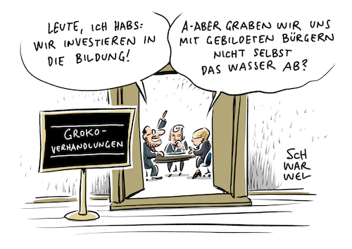 Cartoon: GroKo Investition in Bildung (medium) by Schwarwel tagged groko,große,koalition,bundestagswahl,2017,wahl,wahlen,merkel,seehofer,martin,schulz,union,cdu,csu,spd,partei,parteien,politik,politiker,deutschland,kanzlerin,bundeskanzlerin,sondierung,sondierungsgespräche,verhandlungen,investition,investitionen,bildung,geld,wirtschaft,finanzen,milliarden,euro,eur,milliardenpaket,kita,kitas,schule,schulen,uni,universität,universitäten,lehrmittel,digital,digitalisierung,hochschule,hochschulen,forschung,bildungspolitik,koalitionsverhandlungen,karikatur,schwarwel,groko,große,koalition,bundestagswahl,2017,wahl,wahlen,merkel,seehofer,martin,schulz,union,cdu,csu,spd,partei,parteien,politik,politiker,deutschland,kanzlerin,bundeskanzlerin,sondierung,sondierungsgespräche,verhandlungen,investition,investitionen,bildung,geld,wirtschaft,finanzen,milliarden,euro,eur,milliardenpaket,kita,kitas,schule,schulen,uni,universität,universitäten,lehrmittel,digital,digitalisierung,hochschule,hochschulen,forschung,bildungspolitik,koalitionsverhandlungen,karikatur,schwarwel