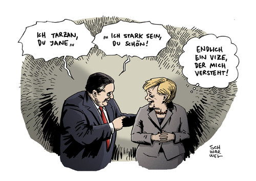 Cartoon: Groko Kabinett Energiepläne (medium) by Schwarwel tagged grokp,große,koalition,kabinett,klausur,merkel,gabriel,energie,energiepläne,karikatur,schwarwel,grokp,große,koalition,kabinett,klausur,merkel,gabriel,energie,energiepläne,karikatur,schwarwel