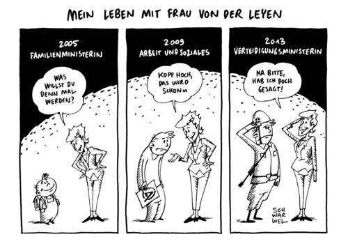 Cartoon: GroKo von der Leyen (medium) by Schwarwel tagged groko,von,der,leyen,verteidigungsministerin,familienminister,arbeit,soziales,minister,politik,karikatur,schwarwel,groko,von,der,leyen,verteidigungsministerin,familienminister,arbeit,soziales,minister,politik,karikatur,schwarwel