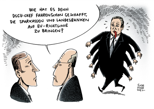 Cartoon: Haftungsverbund DSGV Fahrenschon (medium) by Schwarwel tagged haftungsverbund,dsgv,chef,präsident,fahrenschon,sparkasse,bank,banken,landesbanken,eu,europäische,union,einlagen,einlagensicherungsrichtlinie,karikatur,schwarwel,haftungsverbund,dsgv,chef,präsident,fahrenschon,sparkasse,bank,banken,landesbanken,eu,europäische,union,einlagen,einlagensicherungsrichtlinie,karikatur,schwarwel