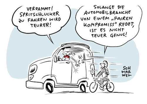 Cartoon: Höhere Kfz Steuer SUV (medium) by Schwarwel tagged auto,automobilindustrie,autokonzern,autoindustrie,kfz,steuer,steuern,steuererhöhung,geld,wirtschaft,finanzen,benzin,tankstelle,tanken,automobilbranche,atolobby,suv,sprit,spritschlucker,spritverbrauch,klimaschutz,klimawandel,pkw,co2,steuerreform,neuwagen,emissionen,benziner,diesel,umweltschutz,umweltfreundlich,mobilität,umweltschützer,klimapaket,reform,konjunkturpaket,cartoon,karikatur,schwarwel,auto,automobilindustrie,autokonzern,autoindustrie,kfz,steuer,steuern,steuererhöhung,geld,wirtschaft,finanzen,benzin,tankstelle,tanken,automobilbranche,atolobby,suv,sprit,spritschlucker,spritverbrauch,klimaschutz,klimawandel,pkw,co2,steuerreform,neuwagen,emissionen,benziner,diesel,umweltschutz,umweltfreundlich,mobilität,umweltschützer,klimapaket,reform,konjunkturpaket,cartoon,karikatur,schwarwel