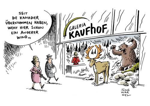 Cartoon: Kaufhof Kanadische Firma (medium) by Schwarwel tagged galeria,kaufhof,konadische,firma,kanada,warenhauskette,warenhaus,karikatur,schwarwel,galeria,kaufhof,konadische,firma,kanada,warenhauskette,warenhaus,karikatur,schwarwel