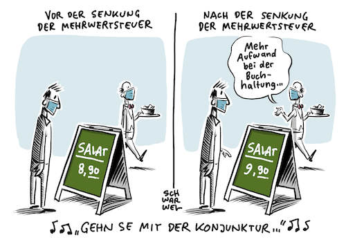 Cartoon: Konjunkturpaket Mehrwertsteuer (medium) by Schwarwel tagged corona,covid19,pandemie,epidemie,seuche,coronakrise,coronavirus,munschutz,abstandsregeln,lockdown,lockerungen,wirtschaftskrise,wirtschaft,geld,finanzen,konjunkturpaket,mehrwertsteuer,mehrwertsteuersenkung,bundesregierung,kinderbonus,groko,groß0e,koalition,kindergeld,kommunen,hilfe,ankurbeln,überbrückungshilfen,hilfsprogramm,krise,finanzkrise,konjunkturprogramm,maßnahmepaket,cartoon,karikatur,schwarwel,corona,covid19,pandemie,epidemie,seuche,coronakrise,coronavirus,munschutz,abstandsregeln,lockdown,lockerungen,wirtschaftskrise,wirtschaft,geld,finanzen,konjunkturpaket,mehrwertsteuer,mehrwertsteuersenkung,bundesregierung,kinderbonus,groko,groß0e,koalition,kindergeld,kommunen,hilfe,ankurbeln,überbrückungshilfen,hilfsprogramm,krise,finanzkrise,konjunkturprogramm,maßnahmepaket,cartoon,karikatur,schwarwel