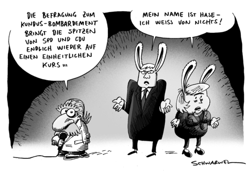 Cartoon: Kundusbefragung Merkel (medium) by Schwarwel tagged kundusbefragung,merkel,steinmeier,politik,deutschland,regierung,minister,staat,kundus,karikatur,schwarwel,kundusbefragung,angela merkel,frank walter steinmeier,deutschland,regierung,minister,staat,kundus,steinmeier,angela,merkel,frank,walter