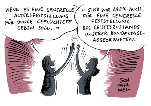 Cartoon: Migranten Altersfeststellung (medium) by Schwarwel tagged migranten,migration,flüchtlinge,geflüchtete,flüchtlingskrise,flüchtlingspolitik,altersfeststellung,politik,politiker,fachverbände,ärzte,arzt,bundestag,bundestagsabgeordnete,deutschland,karikatur,schwarwel,migranten,migration,flüchtlinge,geflüchtete,flüchtlingskrise,flüchtlingspolitik,altersfeststellung,politik,politiker,fachverbände,ärzte,arzt,bundestag,bundestagsabgeordnete,deutschland,karikatur,schwarwel