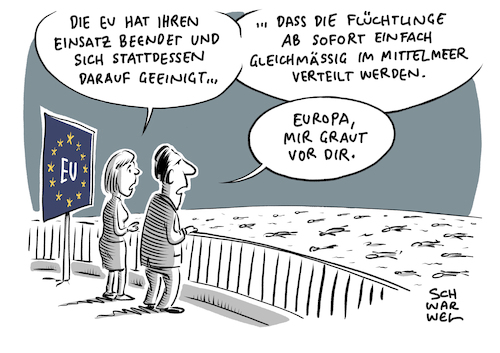 Cartoon: Mittelmeer Operation Sophia (medium) by Schwarwel tagged mittelmeer,geflüchtete,flüchtlinge,flüchtlingskrise,flüchtlingspolitik,eu,europäische,union,europa,mittelmeerroute,flüchtlingsroute,operation,sophia,seenot,seenotrettung,migranten,migration,nichtregierungsorganisationen,schlepper,schlepperbanden,libyen,küste,marine,schiff,rettung,schiffsrettung,cartoon,karikatur,schwarwel,mittelmeer,geflüchtete,flüchtlinge,flüchtlingskrise,flüchtlingspolitik,eu,europäische,union,europa,mittelmeerroute,flüchtlingsroute,operation,sophia,seenot,seenotrettung,migranten,migration,nichtregierungsorganisationen,schlepper,schlepperbanden,libyen,küste,marine,schiff,rettung,schiffsrettung,cartoon,karikatur,schwarwel