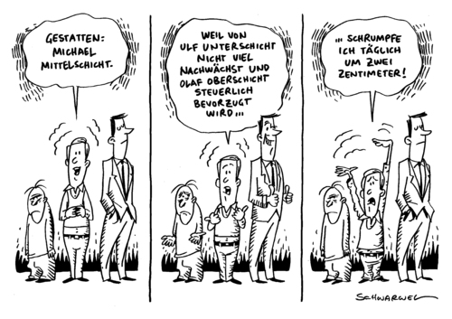 Cartoon: Mittelschicht schrumpft (medium) by Schwarwel tagged mittelschicht,deutschland,schrumpft,mittelstand,arm,geld,wirtschaft,finanzen,krise,karikatur,schwarwel,oberschicht,reich,armut,reichtum,steuer,mittelschicht,deutschland,schrumpft,mittelstand,arm,geld,wirtschaft,finanzen,krise,karikatur,schwarwel,oberschicht,reich,armut,reichtum,steuer