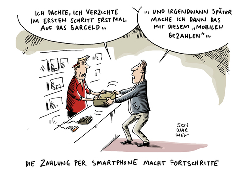 Cartoon: Mobiles Bezahlen (medium) by Schwarwel tagged mobiles,bezahlen,pay,geld,transfer,telefon,iphine,karikatur,schwarwel,angst,datenklau,daten,diebstahl,smartphone,handy,sicherheit,sicherheitsbedenken,bargeld,it,branche,zahlung,zahlungsmethode,bitkom,gefahr,missbrauch,kriminalität,mobiles,bezahlen,pay,geld,transfer,telefon,iphine,karikatur,schwarwel,angst,datenklau,daten,diebstahl,smartphone,handy,sicherheit,sicherheitsbedenken,bargeld,it,branche,zahlung,zahlungsmethode,bitkom,gefahr,missbrauch,kriminalität