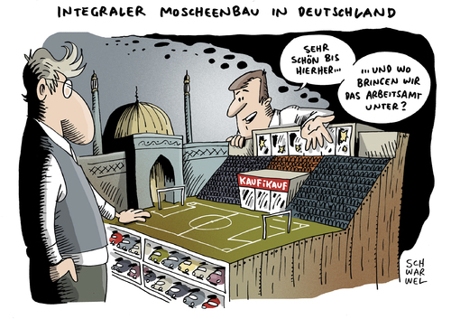 Cartoon: Moscheebau Leipzig (medium) by Schwarwel tagged moscheebau,leipzig,fremdenfeindlichkeit,bevölkerung,karikatur,schwarwel,religion,gewalt,ahmadiyya,gemeinde,gohlis,schweinsköpfe,schwein,muslime,abschreckung,terror,staatsschutz,rechtsradikal,nazis,radikal,npd,ausländer,islam,moscheebau,leipzig,fremdenfeindlichkeit,bevölkerung,karikatur,schwarwel,religion,gewalt,ahmadiyya,gemeinde,gohlis,schweinsköpfe,schwein,muslime,abschreckung,terror,staatsschutz,rechtsradikal,nazis,radikal,npd,ausländer,islam