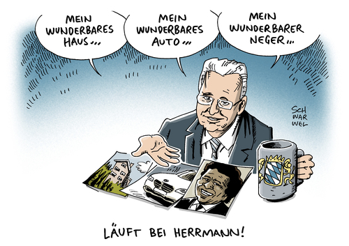 Cartoon: Neger Äußerung von Herrmann (medium) by Schwarwel tagged neger,äußerung,von,herrmann,bayern,csu,innenminister,shitstorm,karikatur,schwarwel,roberto,blanco,schwarz,ausländer,neger,äußerung,von,herrmann,bayern,csu,innenminister,shitstorm,karikatur,schwarwel,roberto,blanco,schwarz,ausländer