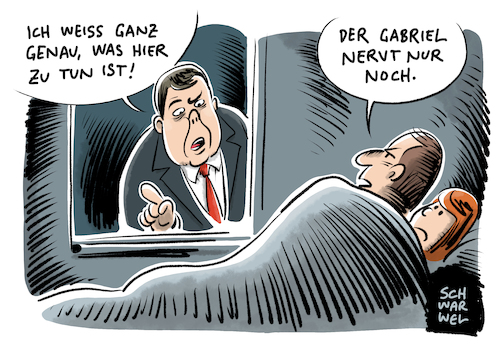 Cartoon: Neue GroKo Gabriel (medium) by Schwarwel tagged groko,große,koalition,sigmar,gabriel,merkel,spd,cdu,csu,union,fdp,martin,schulz,politik,deutschland,politiker,wahl,bundestagswahl,neuwahl,karikatur,schwarwel,groko,große,koalition,sigmar,gabriel,merkel,spd,cdu,csu,union,fdp,martin,schulz,politik,deutschland,politiker,wahl,bundestagswahl,neuwahl,karikatur,schwarwel