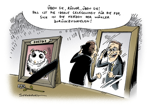 Cartoon: Opossum Heidi FDP (medium) by Schwarwel tagged opossum,heidi,tod,schielend,tot,zoo,leipzig,fdp,roesler,partei,deutschland,politik,staat,wirtschaft,geld,finanzen,schwarz,gelb,wahl,herz,westerwelle,karikatur,schwarwel,tier,opossum,tod,schielend,zoo,leipzig,fdp,rösler,partei,deutschland,finanzen,wirtschaft,westerwelle