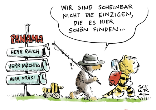 Cartoon: Panama Papers Briefkastenfirmen (medium) by Schwarwel tagged panama,papers,briefkastenfirmen,geheim,geschäft,wirtschaft,finanzen,geld,gesetz,recht,verfahren,prozess,staatsanwaltschaft,janosch,offshore,gründungen,steuerparadies,geldwäsche,steuerhinterziehung,karikatur,schwarwel,panama,papers,briefkastenfirmen,geheim,geschäft,wirtschaft,finanzen,geld,gesetz,recht,verfahren,prozess,staatsanwaltschaft,janosch,offshore,gründungen,steuerparadies,geldwäsche,steuerhinterziehung,karikatur,schwarwel