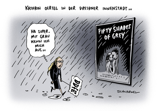 Cartoon: PEGIDA DDfE Kathrin Oertel (medium) by Schwarwel tagged pegida,ddfe,kathrin,oertel,neuer,verein,wenige,neugierige,demo,demonstration,dresden,karikatur,schwarwel,fifty,shades,od,grey,pegida,ddfe,kathrin,oertel,neuer,verein,wenige,neugierige,demo,demonstration,dresden,karikatur,schwarwel,fifty,shades,od,grey