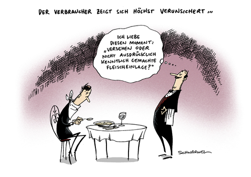 Cartoon: Pferdefleisch Skandal (medium) by Schwarwel tagged pferdefleisch,lebensmisttel,skandal,nahrung,bedürftige,diskussion,krise,essen,konsum,krank,karikatur,schwarwel,pferdefleisch,lebensmisttel,skandal,nahrung,bedürftige,diskussion,krise,essen,konsum,krank,karikatur,schwarwel