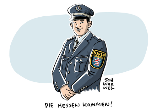 Cartoon: Polizei Hessen NSU (medium) by Schwarwel tagged polizei,hessen,nsu,rechtsextremismus,rechtsextrem,rassismus,rassisten,drohmails,drohbriefe,drohungen,antisemitismus,antisemit,rücktritt,polizeipräsident,münch,drohmail,affäre,daten,datenschutz,polizeicomputer,rechtsextreme,drohschreiben,rechtsextremes,netzwerk,datenabfragen,morddrohung,cartoon,karikatur,schwarwel,polizei,hessen,nsu,rechtsextremismus,rechtsextrem,rassismus,rassisten,drohmails,drohbriefe,drohungen,antisemitismus,antisemit,rücktritt,polizeipräsident,münch,drohmail,affäre,daten,datenschutz,polizeicomputer,rechtsextreme,drohschreiben,rechtsextremes,netzwerk,datenabfragen,morddrohung,cartoon,karikatur,schwarwel