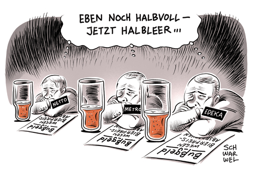 Cartoon: Preisabsprachen bei Bier (medium) by Schwarwel tagged preisabsprache,preis,preisabsprachen,bier,getränk,alkohol,kartellamt,bußgeld,bußgelder,netto,metro,edeka,bundeskartellamt,becks,franziskaner,hasseröder,karikatur,schwarwel,preisabsprache,preis,preisabsprachen,bier,getränk,alkohol,kartellamt,bußgeld,bußgelder,netto,metro,edeka,bundeskartellamt,becks,franziskaner,hasseröder,karikatur,schwarwel