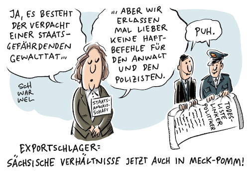 Cartoon: Razzia bei Rechtsterroristen (medium) by Schwarwel tagged razzia,polizei,polizeieinsatz,rechtsextrem,rechtsextremismus,extremismus,rechtsterroristen,terror,terroristen,rostock,anwalt,gericht,recht,gesetz,durchsuchung,rechte,nazi,nazis,waffen,ermordung,linke,mecklenburg,vorpommern,verdacht,gewalttat,gewalttaten,todesliste,politiker,politik,braun,sächsische,verhältnisse,hausdurchsuchung,flüchtlinge,geflüchtete,flüchtlingspolitik,flüchtlingskrise,rechtsterrorismus,terrorverdacht,karikatur,schwarwel,razzia,polizei,polizeieinsatz,rechtsextrem,rechtsextremismus,extremismus,rechtsterroristen,terror,terroristen,rostock,anwalt,gericht,recht,gesetz,durchsuchung,rechte,nazi,nazis,waffen,ermordung,linke,mecklenburg,vorpommern,verdacht,gewalttat,gewalttaten,todesliste,politiker,politik,braun,sächsische,verhältnisse,hausdurchsuchung,flüchtlinge,geflüchtete,flüchtlingspolitik,flüchtlingskrise,rechtsterrorismus,terrorverdacht,karikatur,schwarwel