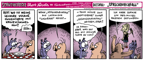 Cartoon: Schweinevogel Sprechdurchfall (medium) by Schwarwel tagged schwarwel,schweinevogel,iron,doof,witz,cartoon,witzig,funny,comic,strip,essen,vegan,olive,torte,sprechen,gesang,bühne,durchfall,mikrofon,comic,strip,essen,vegan,olive,torte,sprechen,gesang,bühne,durchfall,mikrofon