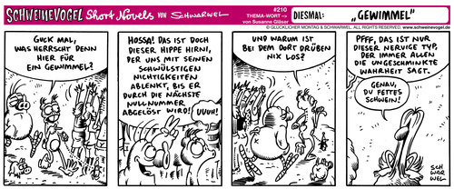 Cartoon: Schweinevogel Strip Gewimmel (medium) by Schwarwel tagged schwarwel,schweinevogel,iron,doof,sid,pinkel,gewimmel,psychologe,psychologie,wahrheit,leute,bevölkerung,menschen,masse,volk,nichtigkeit,nullnummer,lüge,ehrlichkeit,leipzig,comic,schwarwel,schweinevogel,iron,doof,sid,pinkel,gewimmel,psychologe,psychologie,wahrheit,leute,bevölkerung,menschen,masse,volk,nichtigkeit,nullnummer,lüge,ehrlichkeit,leipzig,comic