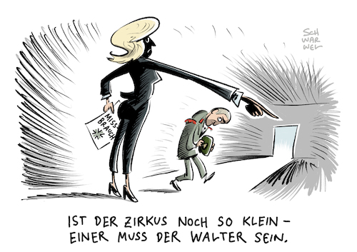 Cartoon: Skandale bei der Ausbildung (medium) by Schwarwel tagged von,der,leyen,minister,ministerin,deutschland,politik,politiker,skandal,ausbildung,heer,armee,bundeswehr,soldat,soldaten,walter,spindler,ausbilder,missbrauch,karikatur,schwarwel,von,der,leyen,minister,ministerin,deutschland,politik,politiker,skandal,ausbildung,heer,armee,bundeswehr,soldat,soldaten,walter,spindler,ausbilder,missbrauch,karikatur,schwarwel