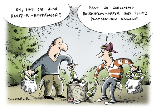 Cartoon: Sony-Datenklau (medium) by Schwarwel tagged sony,daten,klau,hacker,play,station,online,karikatur,schwarwel,sony,daten,datenklau,playstation,online