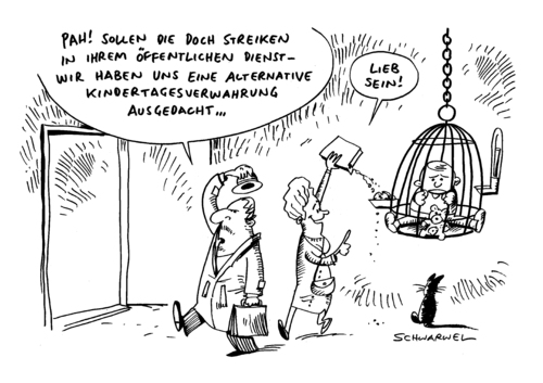 Cartoon: Streik um mehr Lohn (medium) by Schwarwel tagged streik,öffentlicher,dienst,lohn,gehalt,geld,finanzen,wirtschaft,arbeiter,arbeitnehmer,karikatur,schwarwel,streik,öffentlicher dienst,gehalt,finanzen,arbeiter,arbeitnehmer,öffentlicher,dienst