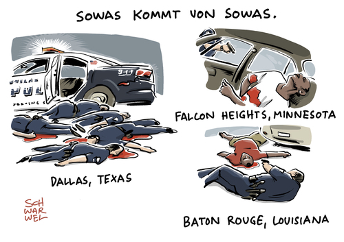 Cartoon: Tödliche Polizeigewalt (medium) by Schwarwel tagged polizei,polizeigewlt,tot,tod,erschossen,mord,waffen,terror,polizeigewalt,alton,sterling,philando,castillo,polizist,dallas,demo,demonstration,antirassismus,karikatur,schwarwel,schütze,todesschützen,hinrichtung,eskalation,exekution,rassissmus,afroamerikaner,protest,polizei,polizeigewlt,tot,tod,erschossen,mord,waffen,terror,polizeigewalt,alton,sterling,philando,castillo,polizist,dallas,demo,demonstration,antirassismus,karikatur,schwarwel,schütze,todesschützen,hinrichtung,eskalation,exekution,rassissmus,afroamerikaner,protest