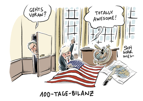 Cartoon: Trump 100 Tage (medium) by Schwarwel tagged donald,trump,us,usa,amerika,präsident,president,politik,politiker,100,tage,im,amt,achterbahnfahrt,karikatur,schwarwel,sexismus,krieg,terror,donald,trump,us,usa,amerika,präsident,president,politik,politiker,100,tage,im,amt,achterbahnfahrt,karikatur,schwarwel,sexismus,krieg,terror