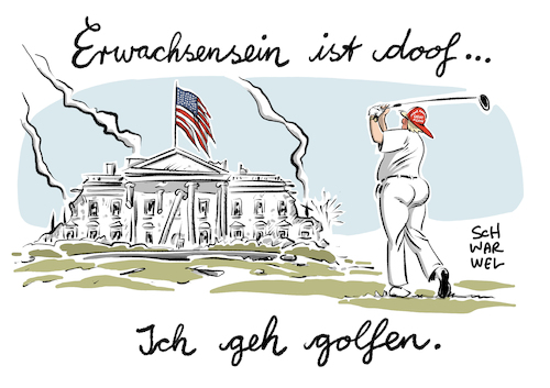 Cartoon: Trump Gefährder im Weißen Haus (medium) by Schwarwel tagged trump,donald,us,usa,amerika,weißes,haus,präsident,president,make,america,great,again,politik,politiker,außenpolitik,weltpolitik,staatschef,regierungschef,russland,putin,china,freiheitsstatue,golf,golfen,sanktionen,korea,iran,südkorea,japan,krise,minister,chaos,im,weißen,karikatur,schwarwel,trump,donald,us,usa,amerika,weißes,haus,präsident,president,make,america,great,again,politik,politiker,außenpolitik,weltpolitik,staatschef,regierungschef,russland,putin,china,freiheitsstatue,golf,golfen,sanktionen,korea,iran,südkorea,japan,krise,minister,chaos,im,weißen,karikatur,schwarwel