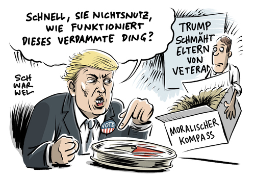 Cartoon: Trump schmäht Eltern (medium) by Schwarwel tagged donald,trump,schmähung,eltern,tot,toter,tod,veteran,soldat,us,usa,amerika,anhänger,wahl,muslim,muslimisch,republikaner,antimuslimisch,radikal,beleidigung,donald,trump,schmähung,eltern,tot,toter,tod,veteran,soldat,us,usa,amerika,anhänger,wahl,muslim,muslimisch,republikaner,antimuslimisch,radikal,beleidigung