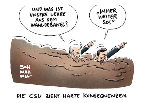 Cartoon: Wahl Bayern CSU (medium) by Schwarwel tagged wahl,landtagswahl,bayern,csu,grüne,afd,söder,seehofer,wahldebakel,partei,parteien,deutschland,politik,politiker,wähler,spd,nahles,freie,direktmandat,direktmandate,ökopartei,cartoon,karikatur,schwarwel,wahl,landtagswahl,bayern,csu,grüne,afd,söder,seehofer,wahldebakel,partei,parteien,deutschland,politik,politiker,wähler,spd,nahles,freie,direktmandat,direktmandate,ökopartei,cartoon,karikatur,schwarwel