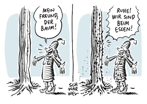 Cartoon: Waldzustandsbericht (medium) by Schwarwel tagged waldzustandsbericht,wald,wälder,bäume,natur,umwelt,umweltschutz,naturschutz,klimawandel,borkenkäfer,cartoon,karikatur,schwarwel,waldsterben,umweltzerstörung,waldzustandsbericht,wald,wälder,bäume,natur,umwelt,umweltschutz,naturschutz,klimawandel,borkenkäfer,cartoon,karikatur,schwarwel,waldsterben,umweltzerstörung