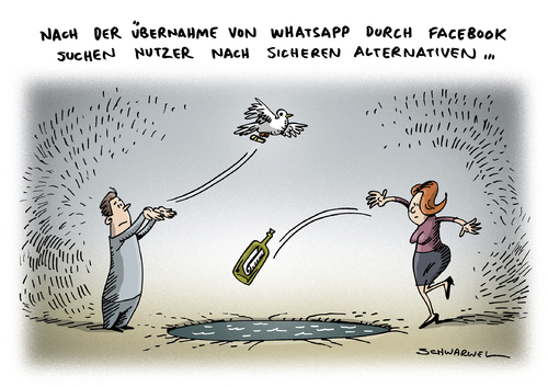 Cartoon: Whatsapp Übernahme Facebook (medium) by Schwarwel tagged facebook,soziales,netzwerk,social,network,internet,whatsapp,gefällt,mir,like,daumen,hochzeit,datenkraken,kauf,19,milliarden,dollar,sms,dienst,online,kurznachrichtendienst,aktie,karikatur,schwarwel,übernahme,alternative,nachrichtendienste,user,nutzer,facebook,soziales,netzwerk,social,network,internet,whatsapp,gefällt,mir,like,daumen,hochzeit,datenkraken,kauf,19,milliarden,dollar,sms,dienst,online,kurznachrichtendienst,aktie,karikatur,schwarwel,übernahme,alternative,nachrichtendienste,user,nutzer