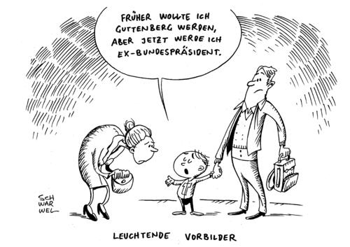 Cartoon: Wulff Ehrensold (medium) by Schwarwel tagged politisch,ex,bundespräsident,wulff,ehrensold,politik,fehler,fragwürdigkeit,schwarwel,karikatur,guttenberg,wulff,fragwürdigkeit,ehrensold,guttenberg