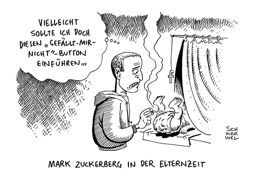 Cartoon: Zuckerberg Vaterschaftsurlaub (medium) by Schwarwel tagged facebook,gründer,mark,zuckerberg,vaterschaft,vaterschaftsurlaub,urlaub,vater,eltern,kind,familie,kinderwagen,sociel,netzwerk,social,media,karikatur,schwarwel,facebook,gründer,mark,zuckerberg,vaterschaft,vaterschaftsurlaub,urlaub,vater,eltern,kind,familie,kinderwagen,sociel,netzwerk,social,media,karikatur,schwarwel