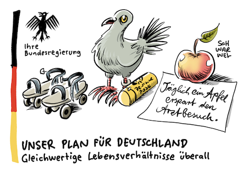 Cartoon: Zwölfpunkteplan Strukturschwäche (medium) by Schwarwel tagged zwölfpunkteplan,bundesregierung,strukturschwäche,gleichwerte,lebensverhältnisse,bundesgebiet,deutschland,politik,politiker,wirtschaft,geld,finanzen,einkommen,benachteiligung,wohlstand,strukturkrise,arm,armut,reich,reichtum,ländlicher,raum,arbeitslosigkeit,disparitätenbericht,kindesarmut,altrsarmut,daseinsvorsorge,innovation,förderung,strukturschwache,regionen,breitband,mobilfunk,infrastruktur,cartoon,karikatur,schwarwel,zwölfpunkteplan,bundesregierung,strukturschwäche,gleichwerte,lebensverhältnisse,bundesgebiet,deutschland,politik,politiker,wirtschaft,geld,finanzen,einkommen,benachteiligung,wohlstand,strukturkrise,arm,armut,reich,reichtum,ländlicher,raum,arbeitslosigkeit,disparitätenbericht,kindesarmut,altrsarmut,daseinsvorsorge,innovation,förderung,strukturschwache,regionen,breitband,mobilfunk,infrastruktur,cartoon,karikatur,schwarwel