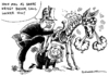 Cartoon: Verlängerung der Atomlaufzeiten (small) by Schwarwel tagged laufzeitverlängerung akws angela merkel atom atomkraftwerk atomlaufzeit angst furcht karikatur schwarwel
