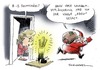 Cartoon: Weihnachtskarikatur Brennstäbe (small) by Schwarwel tagged brennstab weihnachten angela merkel advent kohle weihnachtsmann santa claus sack feuer atom laufzeitverlängerung karikatur schwarwel