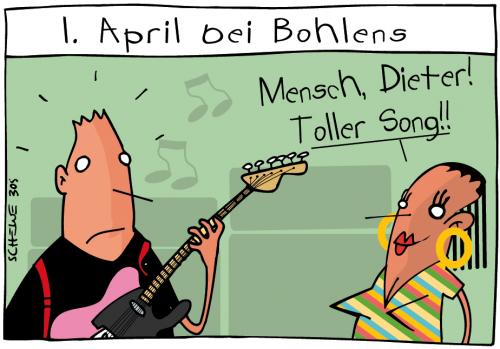 Cartoon: april (medium) by Josef Schewe tagged music,bohlen,dieter,april,aprilscherz,joke,guitar,fender,telecaster,,dieter bohlen,entertainer,unterhaltung,unterhalter,musik,musiker,berühmtheit,promi,prominent,angeber,macho,aprilscherz,kultur,tradition,witz,joke,instrument,stars,dieter,bohlen