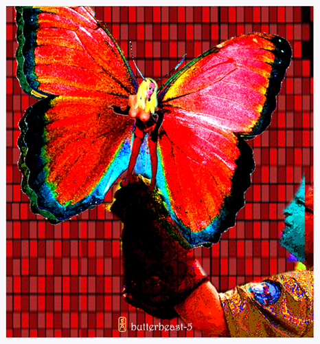 Cartoon: butterbeast 5 (medium) by edda von sinnen tagged walter,andi,zenf,zensenf,zenundsenf,rotlicht,butterbiest,butterbeast,butterfly,schmetterling,redlight,illustration,edda,von,sinnen