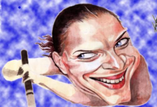 Cartoon: Helena Isinbayeva caricature (medium) by KARKA tagged isinbayeva