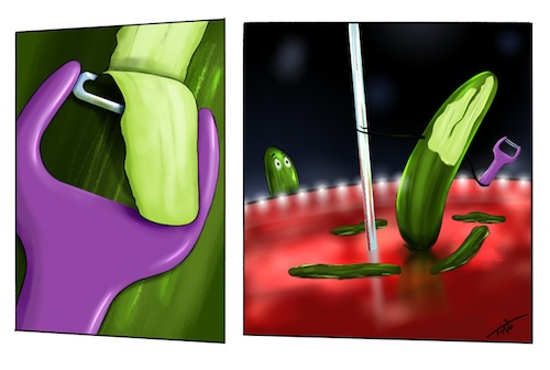 Cartoon: Striptease for vegans (medium) by tinotoons tagged cucumber,striptease,club,tinotoons