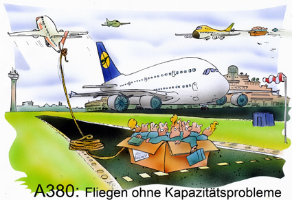 Cartoon: Airbus A380 Contest (medium) by toonpool com tagged lufthansa,airbus380,airbus,plane,flugzeug,contest