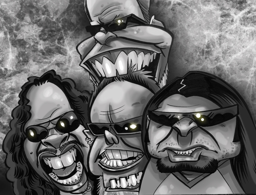 Cartoon: Metallica Caricature (medium) by nolanium tagged metallica,caricature,nolan,harris,nolanium