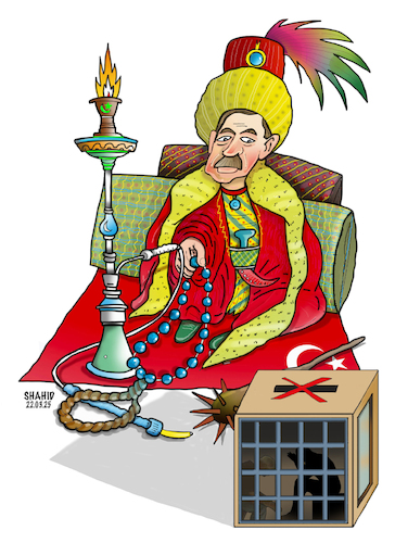 Cartoon: Dictators are on the decline! (medium) by Shahid Atiq tagged turkey